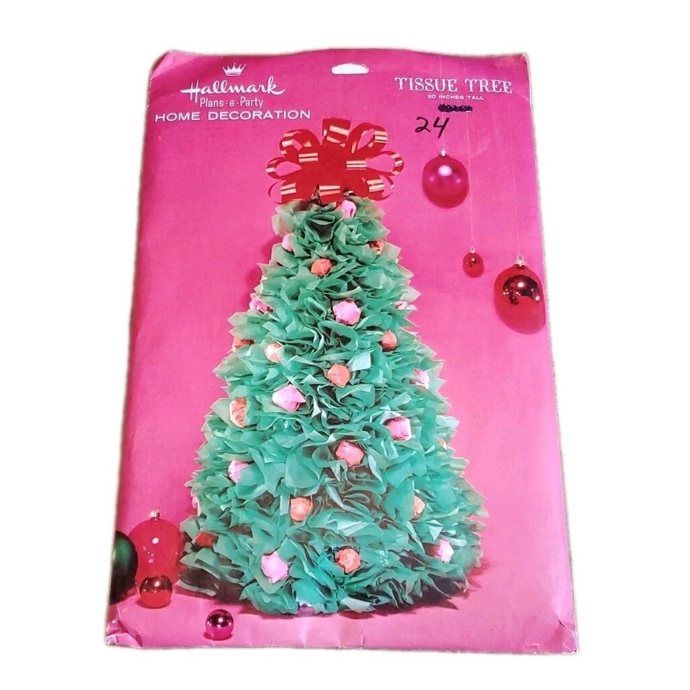 Hallmark Party Christmas Tree Centerpiece Tissue Paper Tree Table Decor 20" Tall